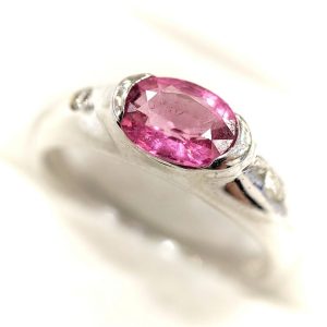 Pt850 ピンクトルマリン リング