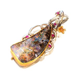 K18/Pt900 カンテラオパール ネックレストップ