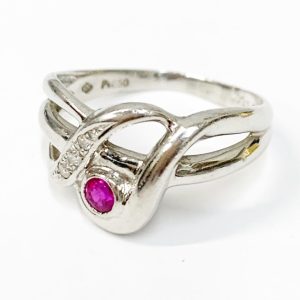 Pt850 リング ルビー メレダイヤ 石あり アクセサリー 指輪