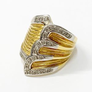 K18 Pt900 メレダイヤ コンビ リング アクセサリー