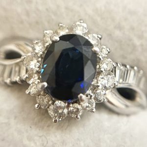 Pt900 サファイヤ1.28ct付き プラチナリング