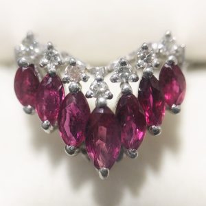 Pt850 ルビー1.48ct付き プラチナリング