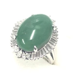 Pt900 翡翠メレダイヤリング｜前橋市新前橋町