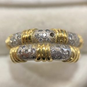 K18 Pt900 ダイヤモンド コンビリング