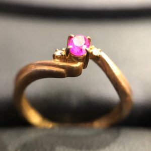 K18 ルビー付きリング