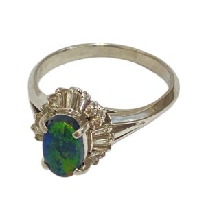 Pt900 ブラックオパール リング