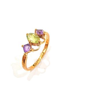 K18 カラーストーン デザインリング