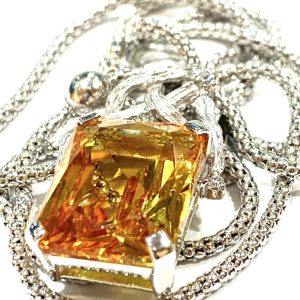 K18WG ネックレス イエロートパーズ