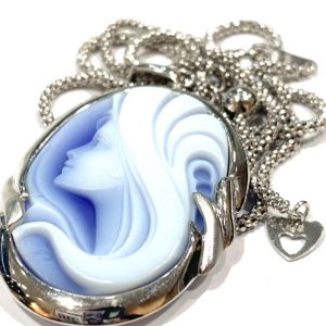 K18WG ペンダントブローチ カメオ