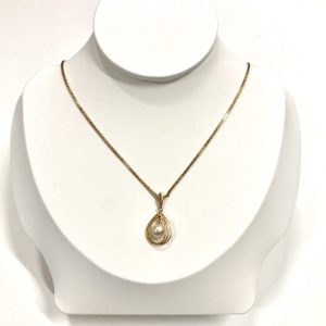 K18 パール付きネックレス