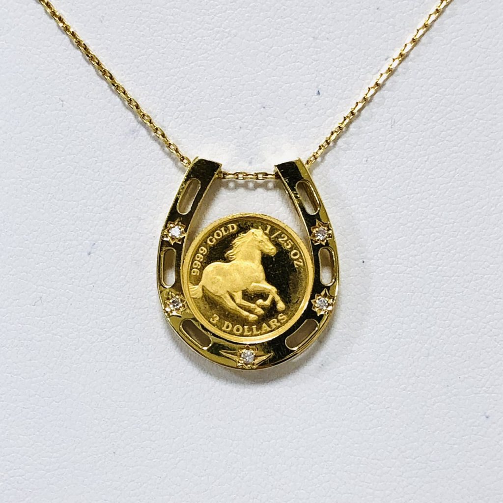 K24 ホースコイン1.25オンス＆K18メレダイヤ0.05ct付きネックレスの買取実績 | 買取専門店さすがや