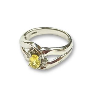 Pt900 シトリン リング アクセサリー