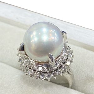 Pt900 プラチナ900 リング パール ダイヤモンド 指輪