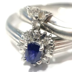 Pt900 リング サファイア 0.35ct メレダイヤモンド 0.06ct メレダイヤモンド 0.09ct おまとめ