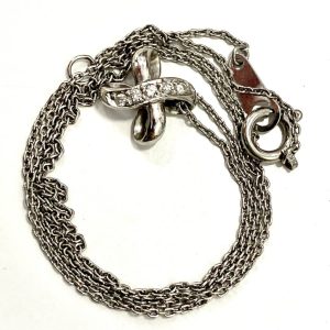 Pt850 ダイヤモンド付きネックレス