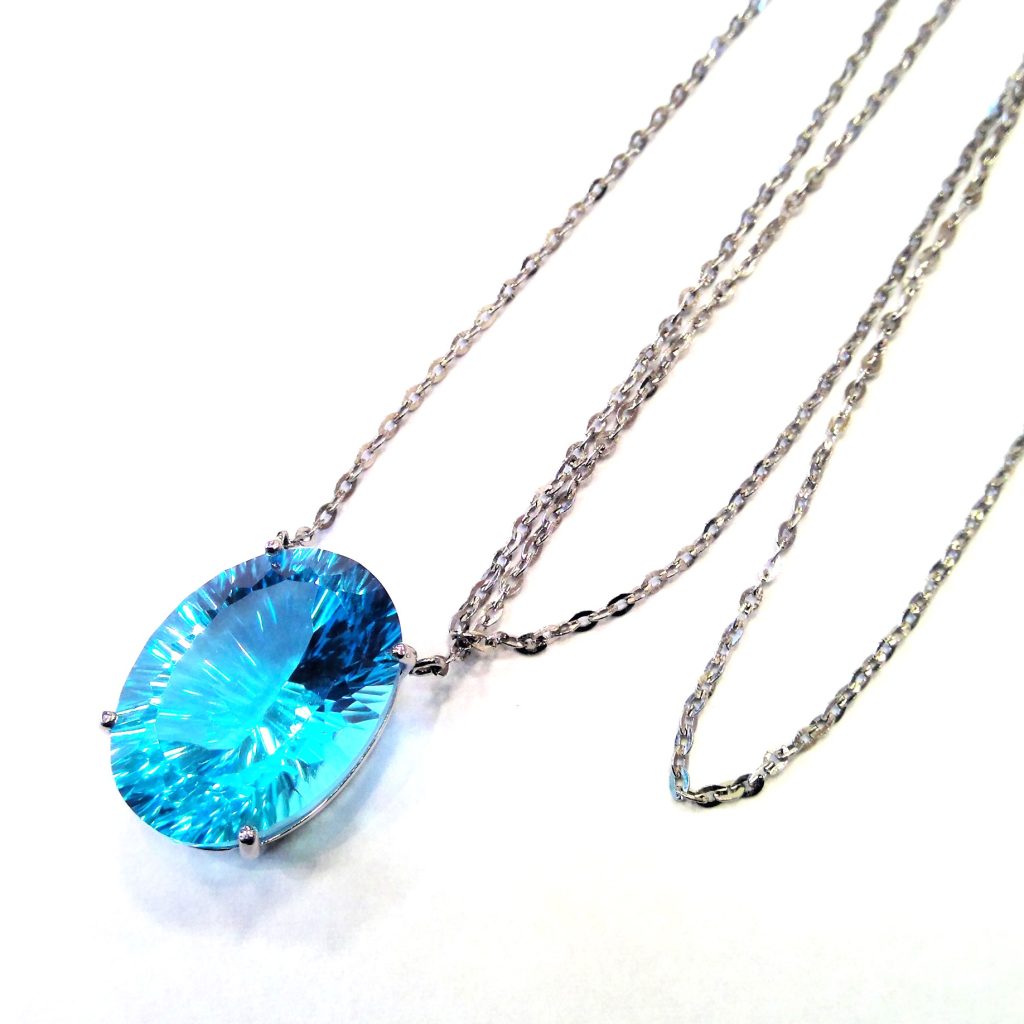 K18WG ブルートパーズネックレスの買取実績 | 買取専門店さすがや 