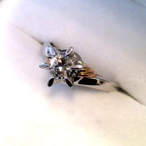 K18Pt900ダイヤモンド付きリング