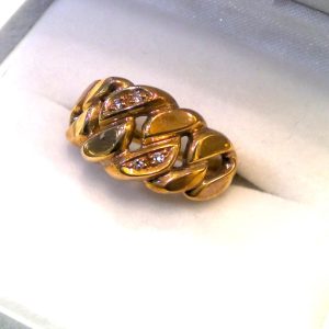 K18メレダイヤ付きリング