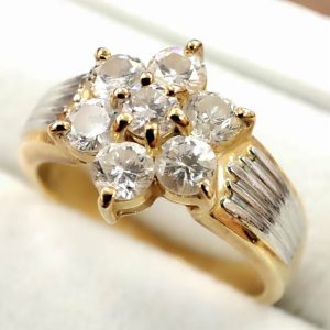 Pt900/K18  ダイヤモンド コンビリング