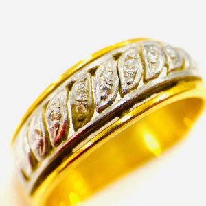 K18 Pt850 メレダイヤモンド  コンビリング