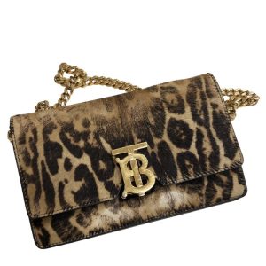 BURBERRY バーバリー TB レオパード 2WAY チェーン ショルダーバッグ