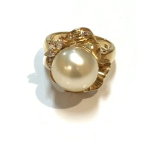 K18 パール ダイヤモンド 0.15ct リング