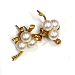 タサキ K18 パール付ピアス