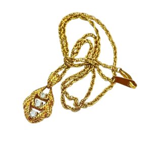 K18 ダイヤモンド付き ネックレス