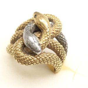 K18 Pt900 コンビ デザインリング