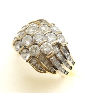 K18 Pt900 ダイヤモンド リング