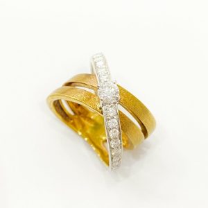 K18 K18WG コンビ ダイヤ リング