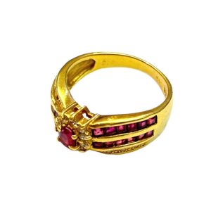 K18　メレダイヤ　ルビーリング