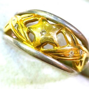 K18Pt900(18金プラチナ900) メレダイヤコンビリング