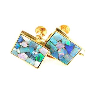 K18 18金 オパール イヤリング