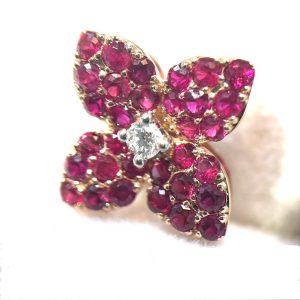 K18 18金 ルビー メレ リング