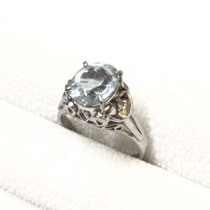 Pt900 アクアマリン リング