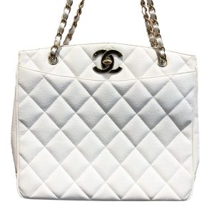 CHANEL デカココ マトラッセ チェーンショルダー ホワイト