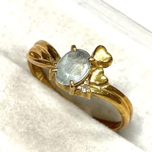 K18 18金 アクアマリン付き リング