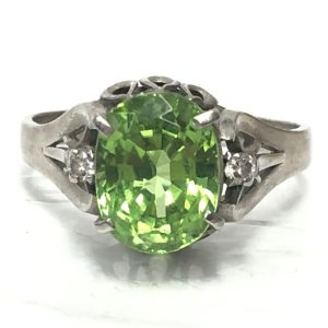 Pt900 プラチナ900 ペリドットリング｜前橋市青柳町