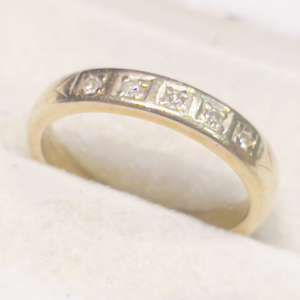 K14WG ホワイトゴールド メレダイヤモンド リング 指輪