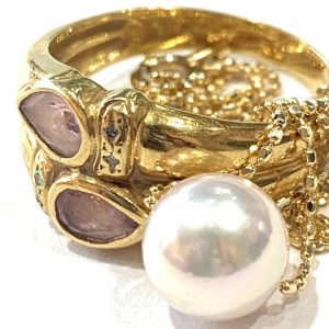 K18 18金 750 ネックレス リング 石あり おまとめ