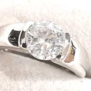 K18WG ホワイトゴールド キュービックジルコニア 0.7ct リング 指輪