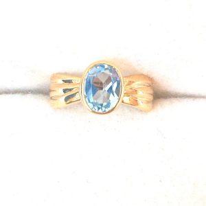 K18 ブルートパーズ デザインリング