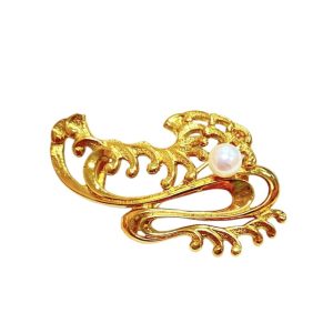 K18 18金 ブローチ 真珠 パール