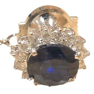 Pm850 サファイア3.60ct メレダイヤ0.52ct ピン