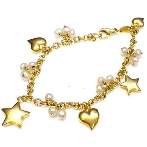 K18 18金 パール付き ブレスレット