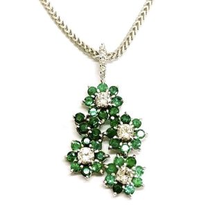 K18WG エメラルド2ct付 ネックレス