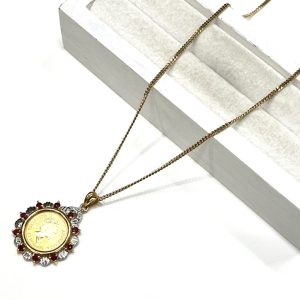 K18 18金 ルビー・カンガルー金貨付き ネックレス