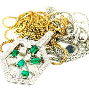 K18 Pt850 金プラチナ エメラルド メレダイヤモンド ジュエリーアクセサリーおまとめ