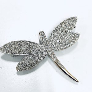 K18WG １ctダイヤモンド付きブローチ